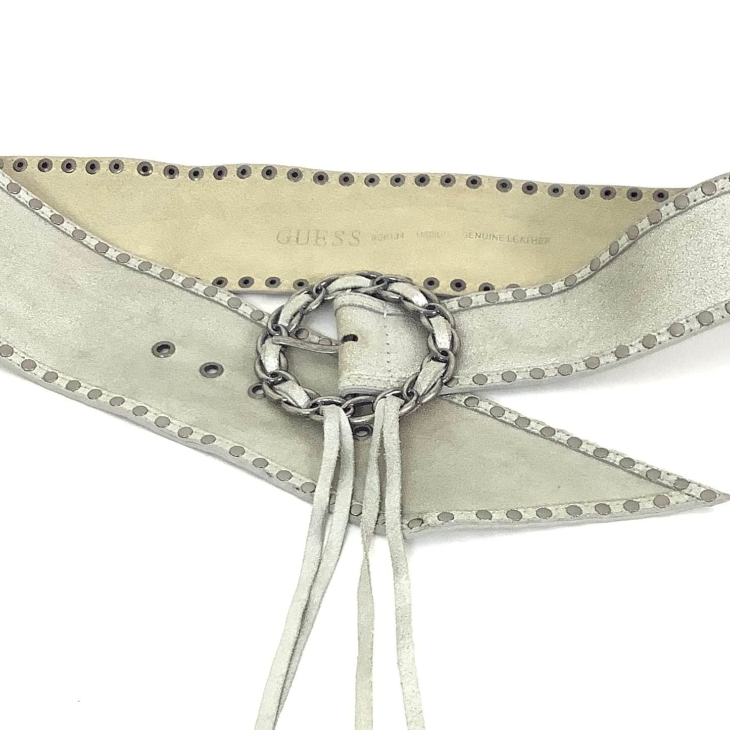 Silver Leather Guess Belt