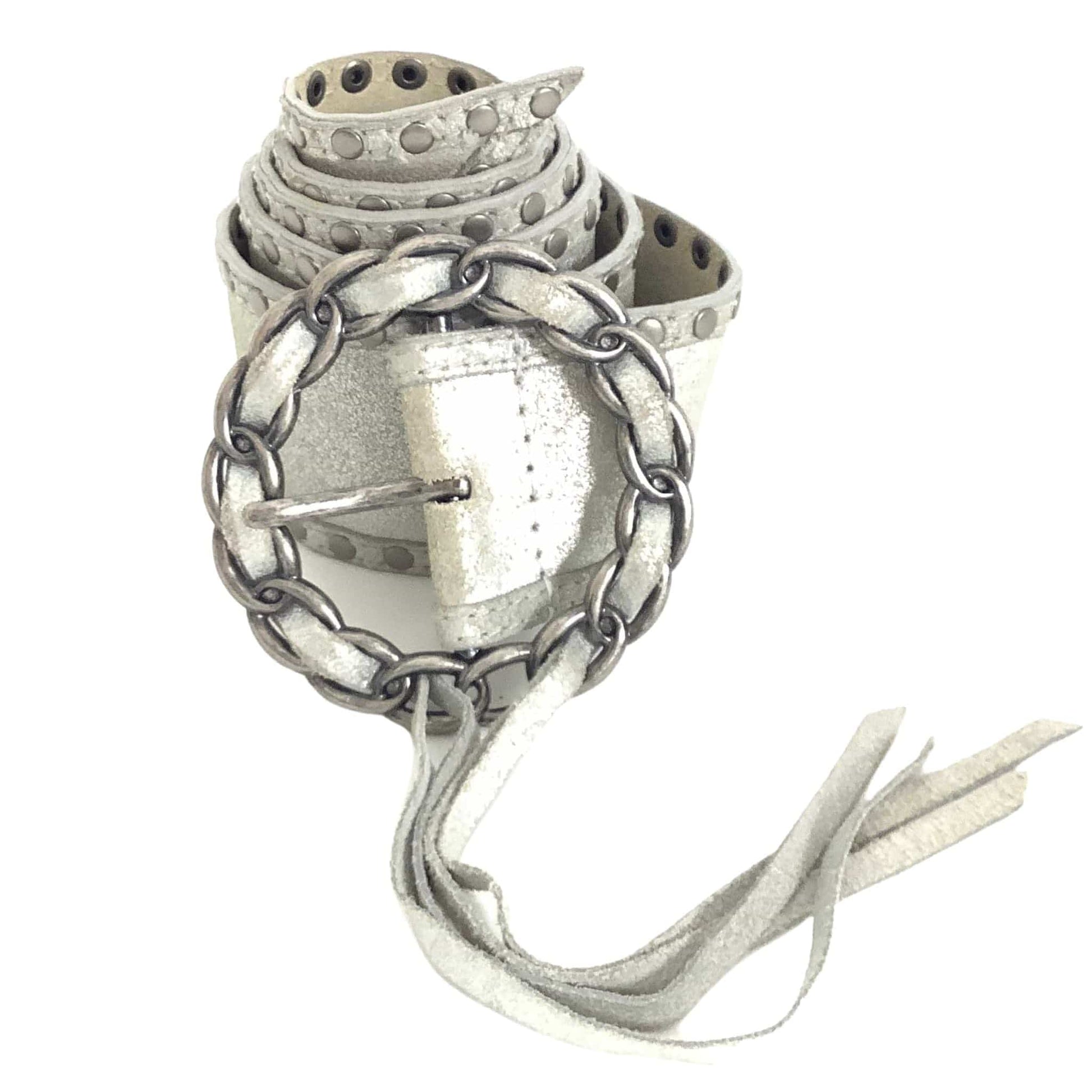 Silver Leather Guess Belt