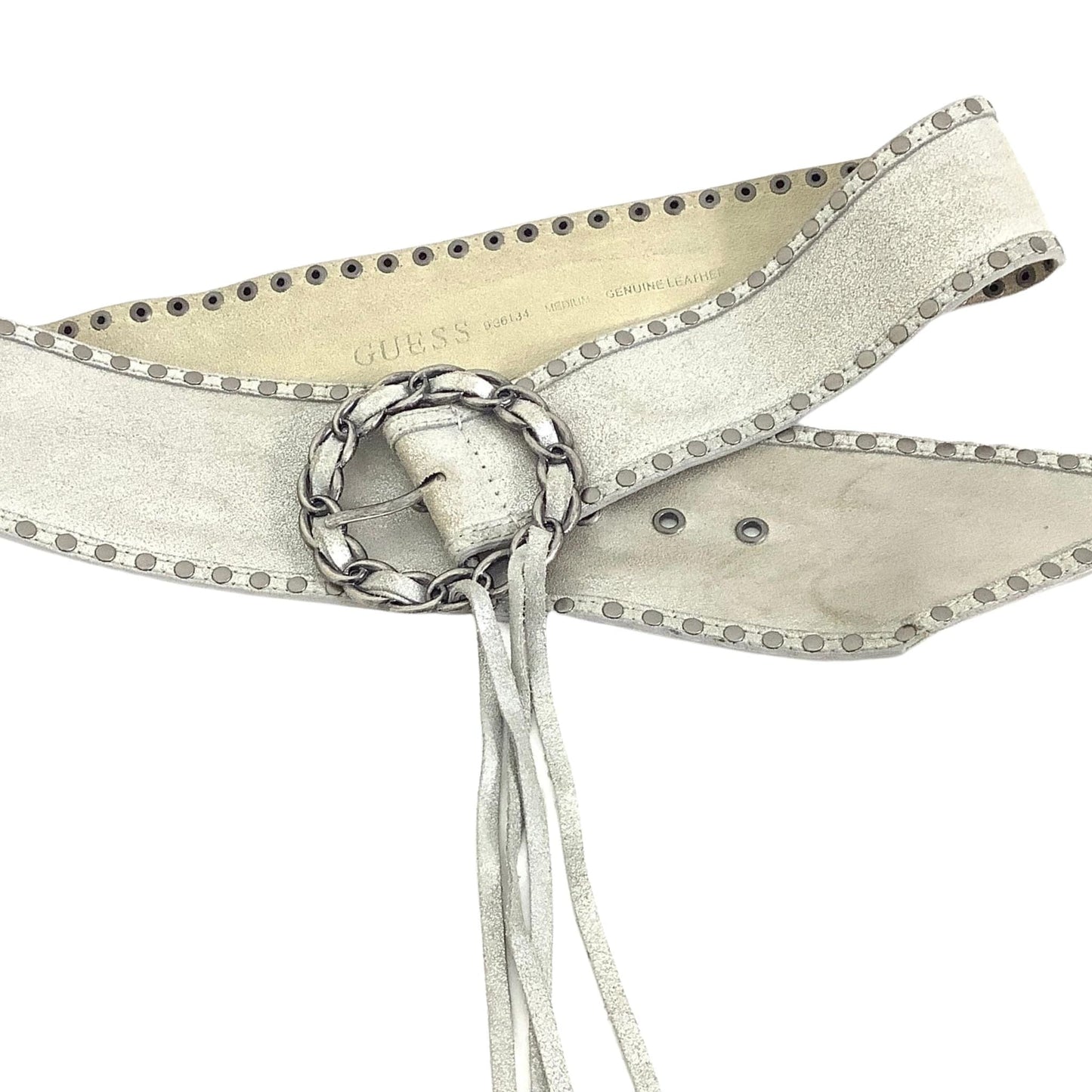Silver Leather Guess Belt