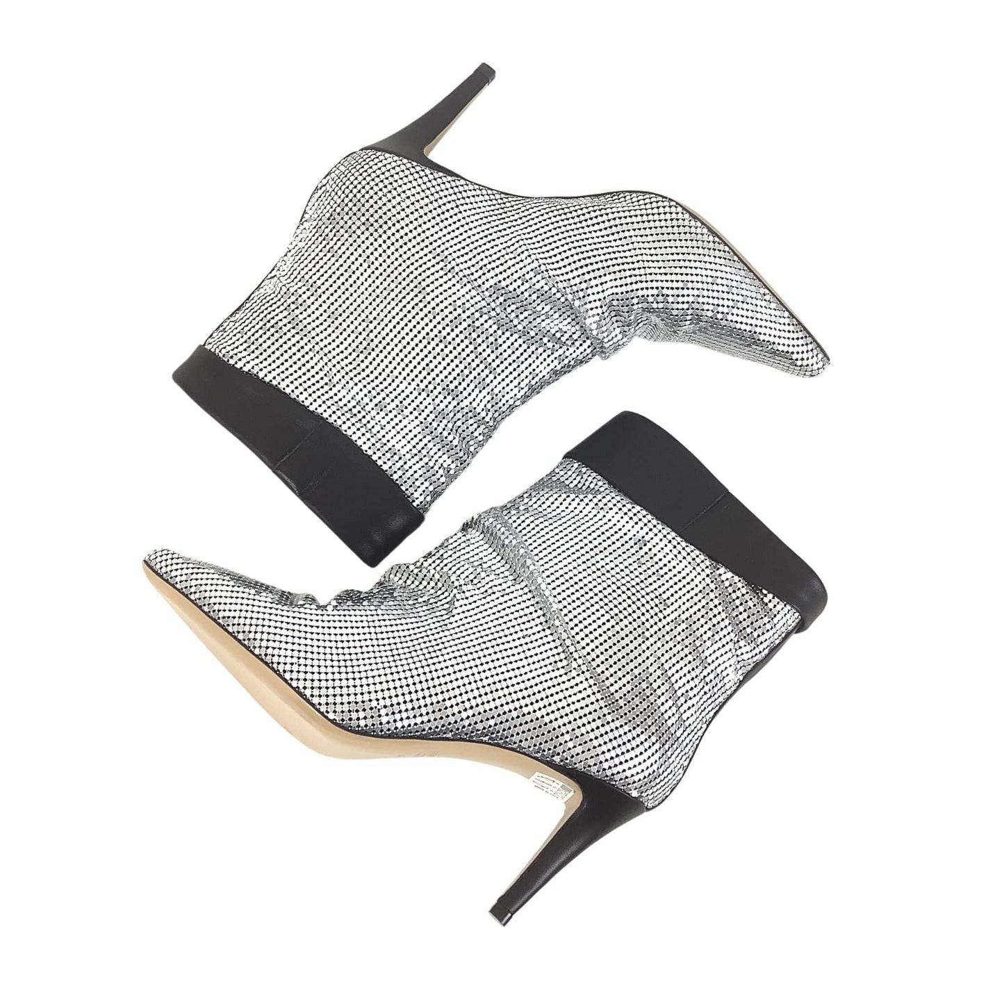 Silver Mesh Booties