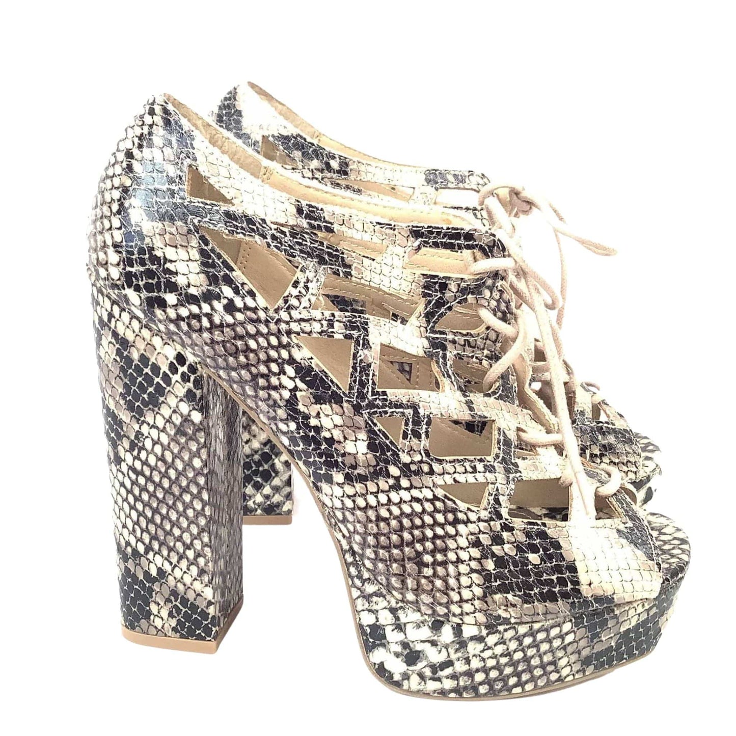 Snake Print Platform Shoes