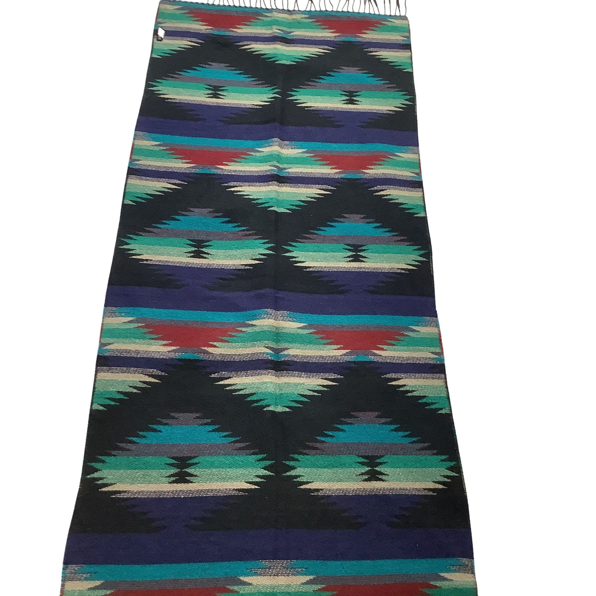 Southwestern blue shawl top view
