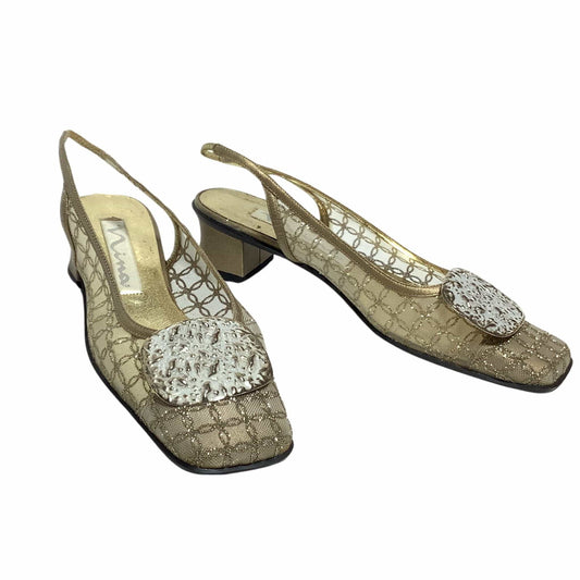 Square Toe Gold Heels