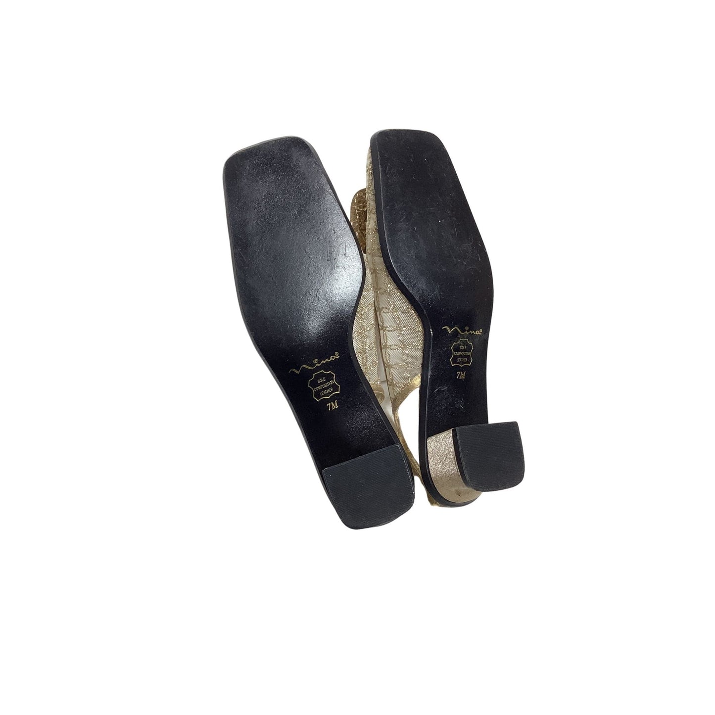 Square Toe Gold Heels