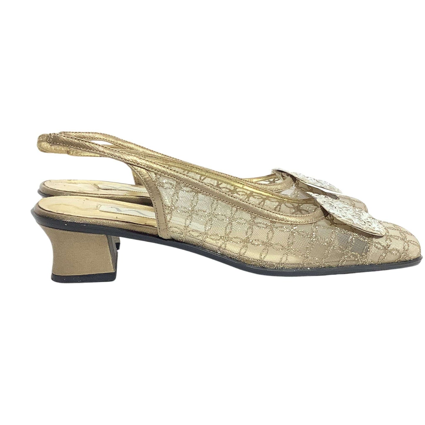 Square Toe Gold Heels