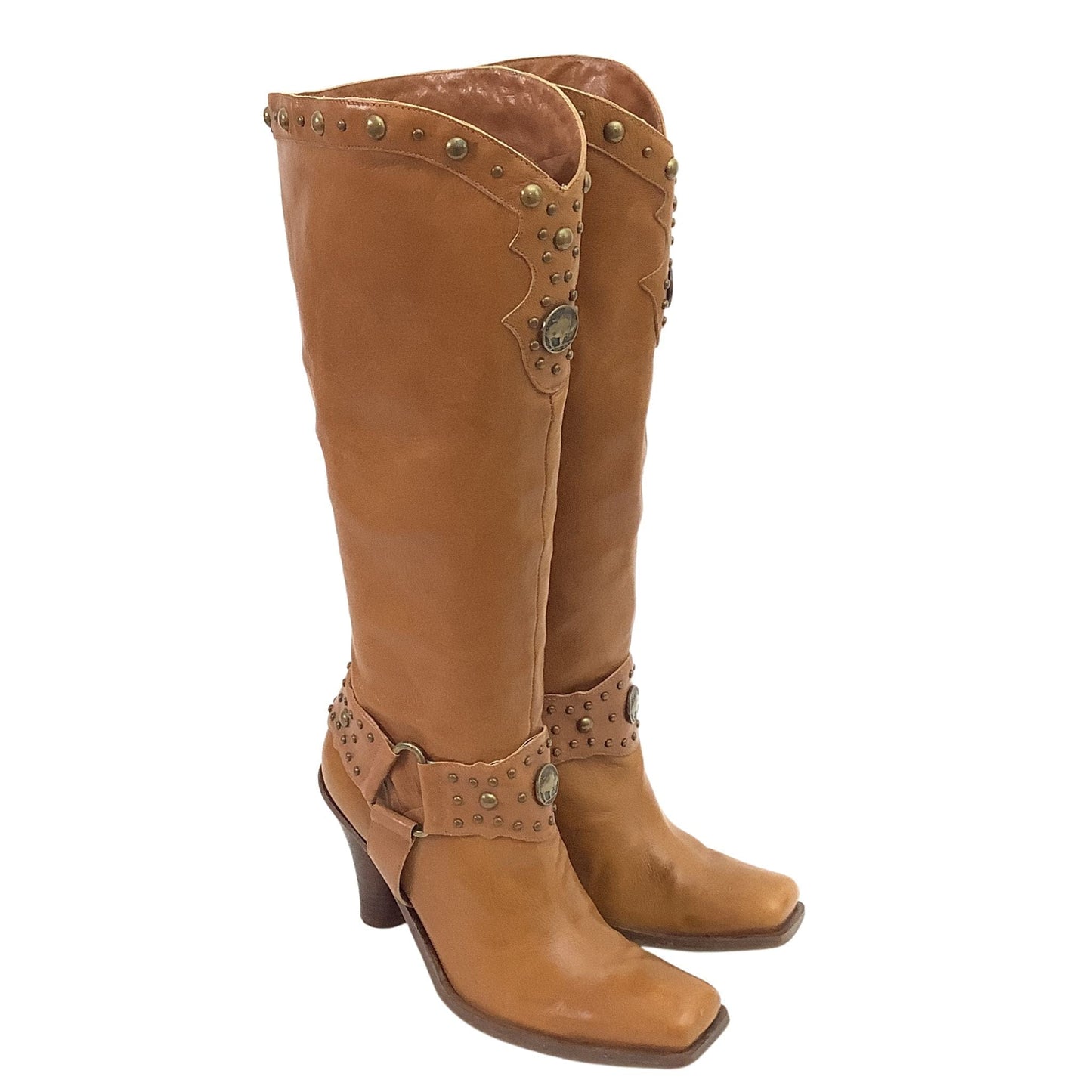 Studded Western Boots 7M / Tan / Y2K - Now