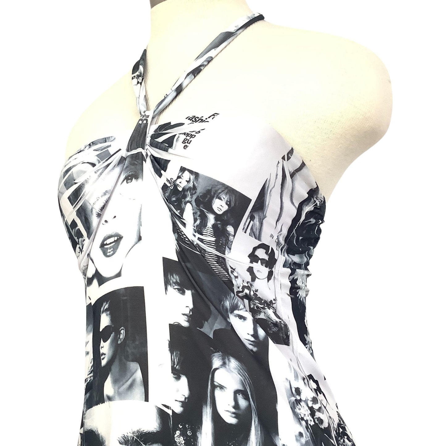 Supermodel Bodycon Dress Medium / B&W / Vintage 1990s
