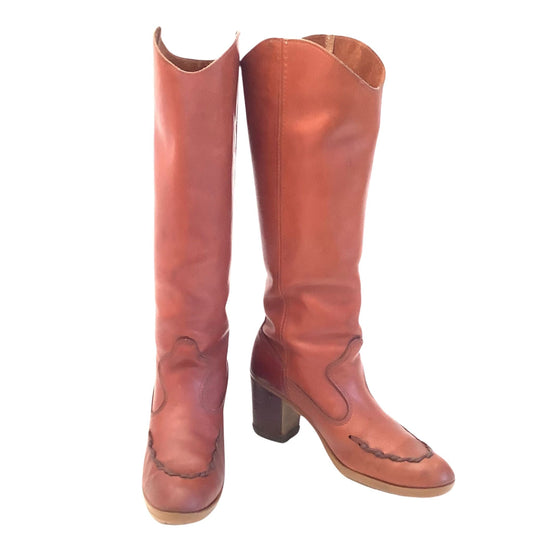 Tall Moc Toe 1970s Boots