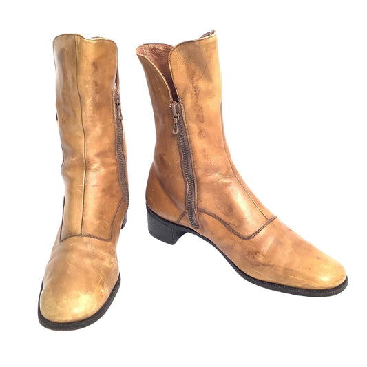 Tan Leather Ankle Boots