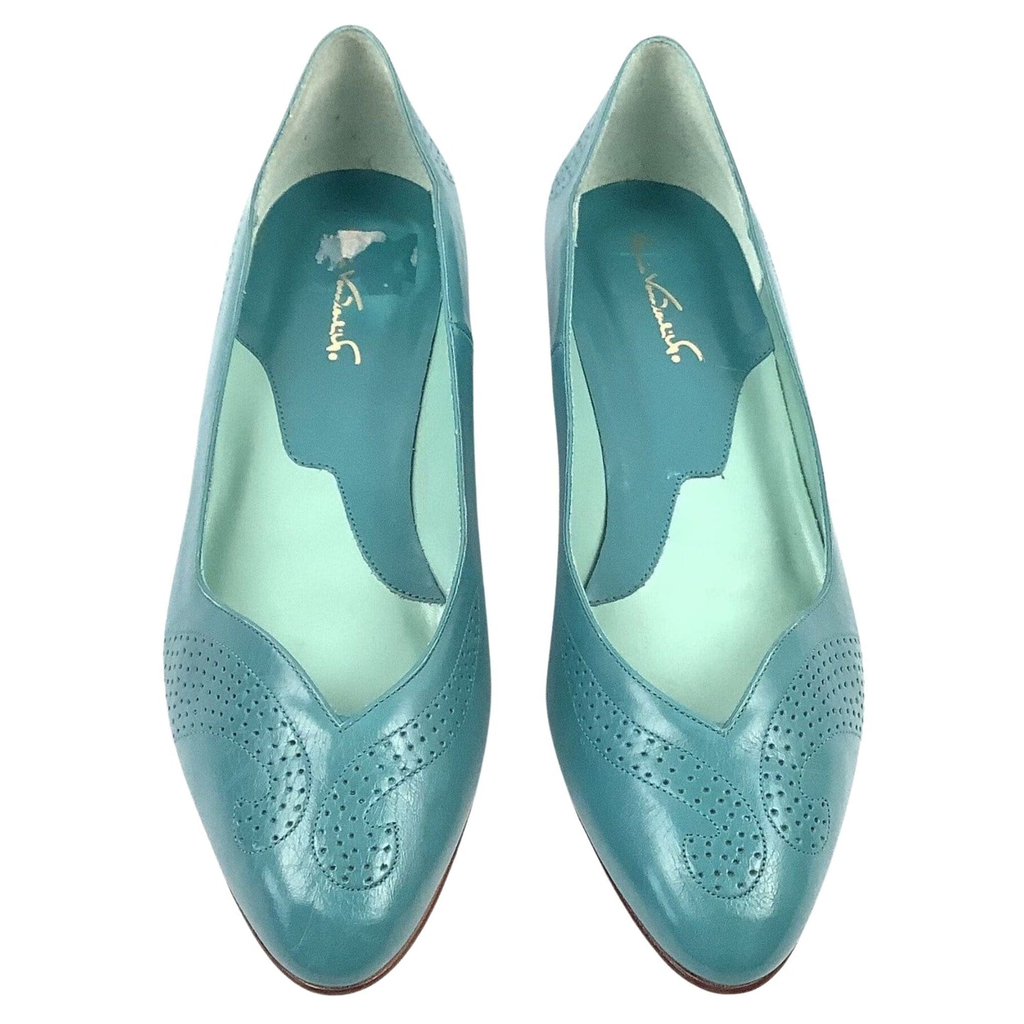 Teal-Blue Wedge Heels