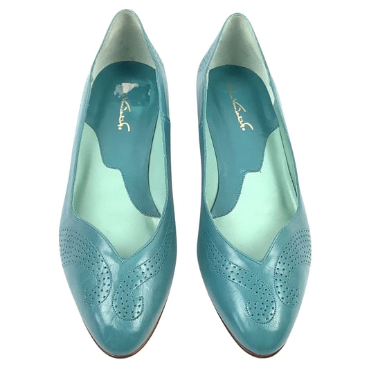 Teal-Blue Wedge Heels