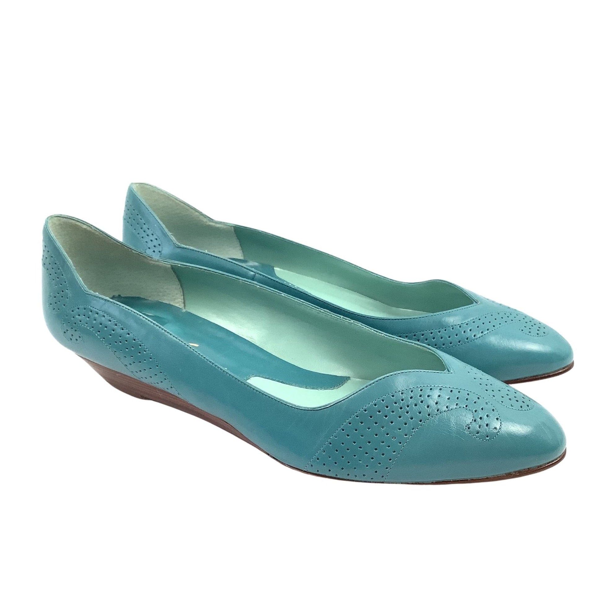 Teal-Blue Wedge Heels