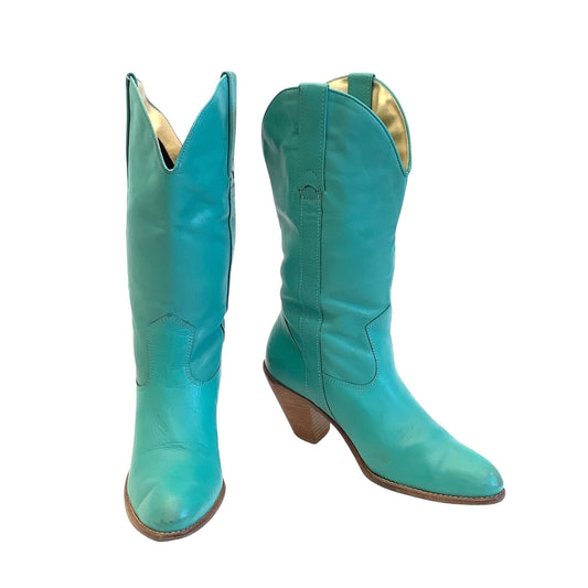 Teal Blue Western Boots
