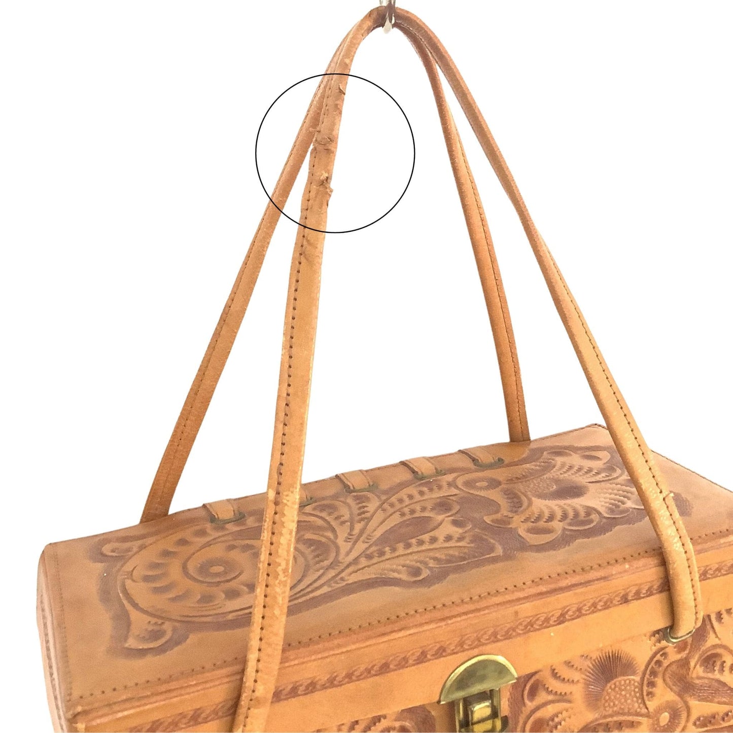 Tooled Leather Box Bag