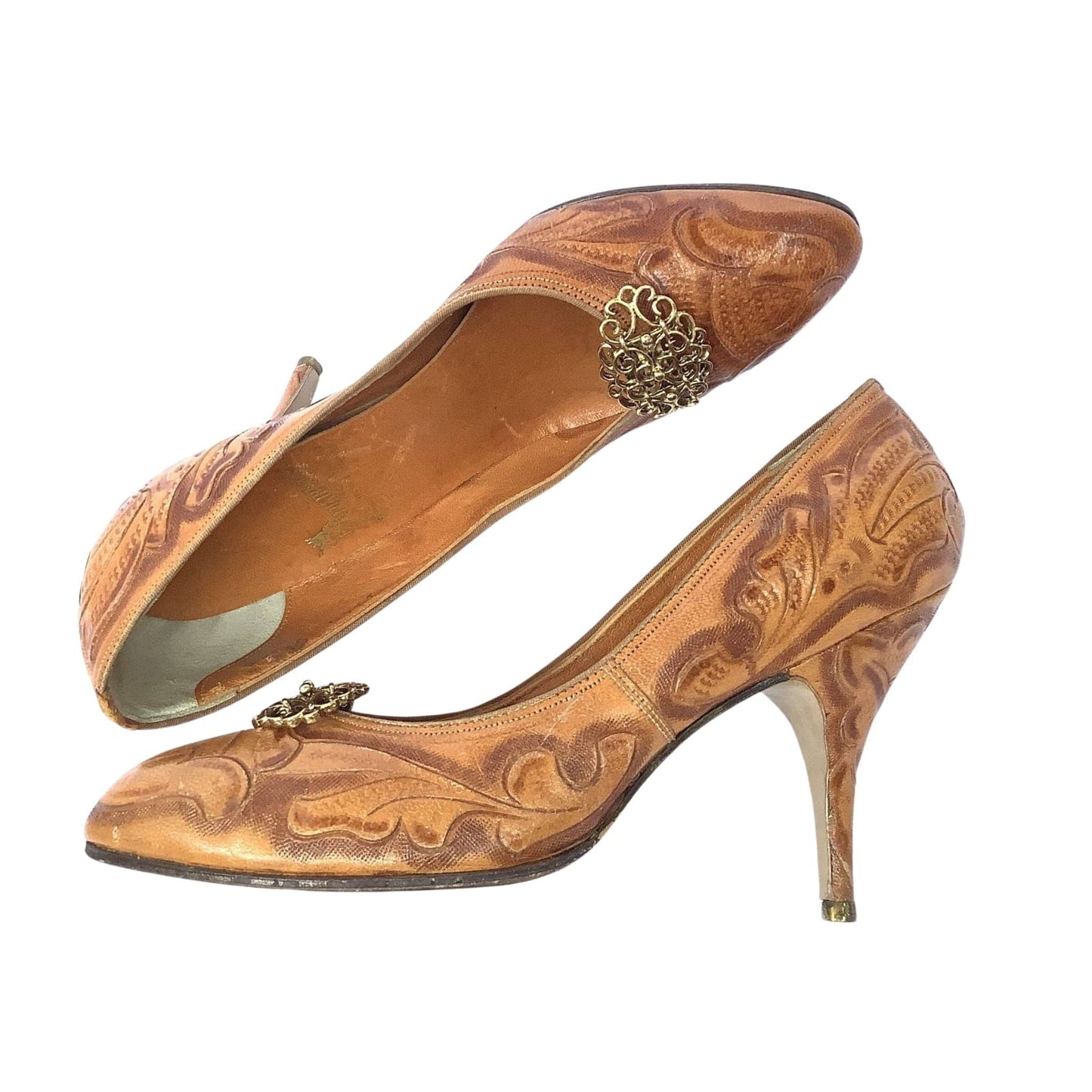 Tooled Leather Heels