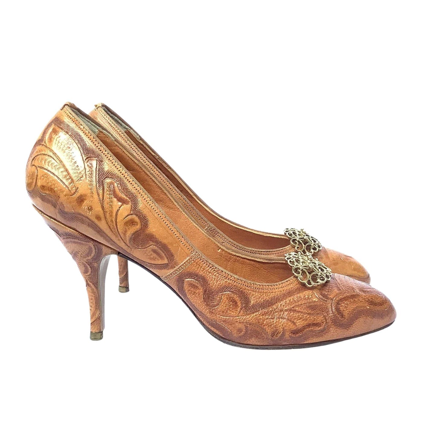 Tooled Leather Heels