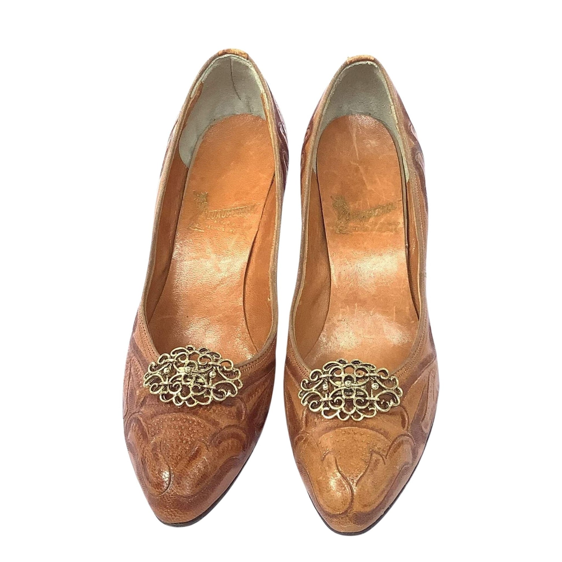 Tooled Leather Heels