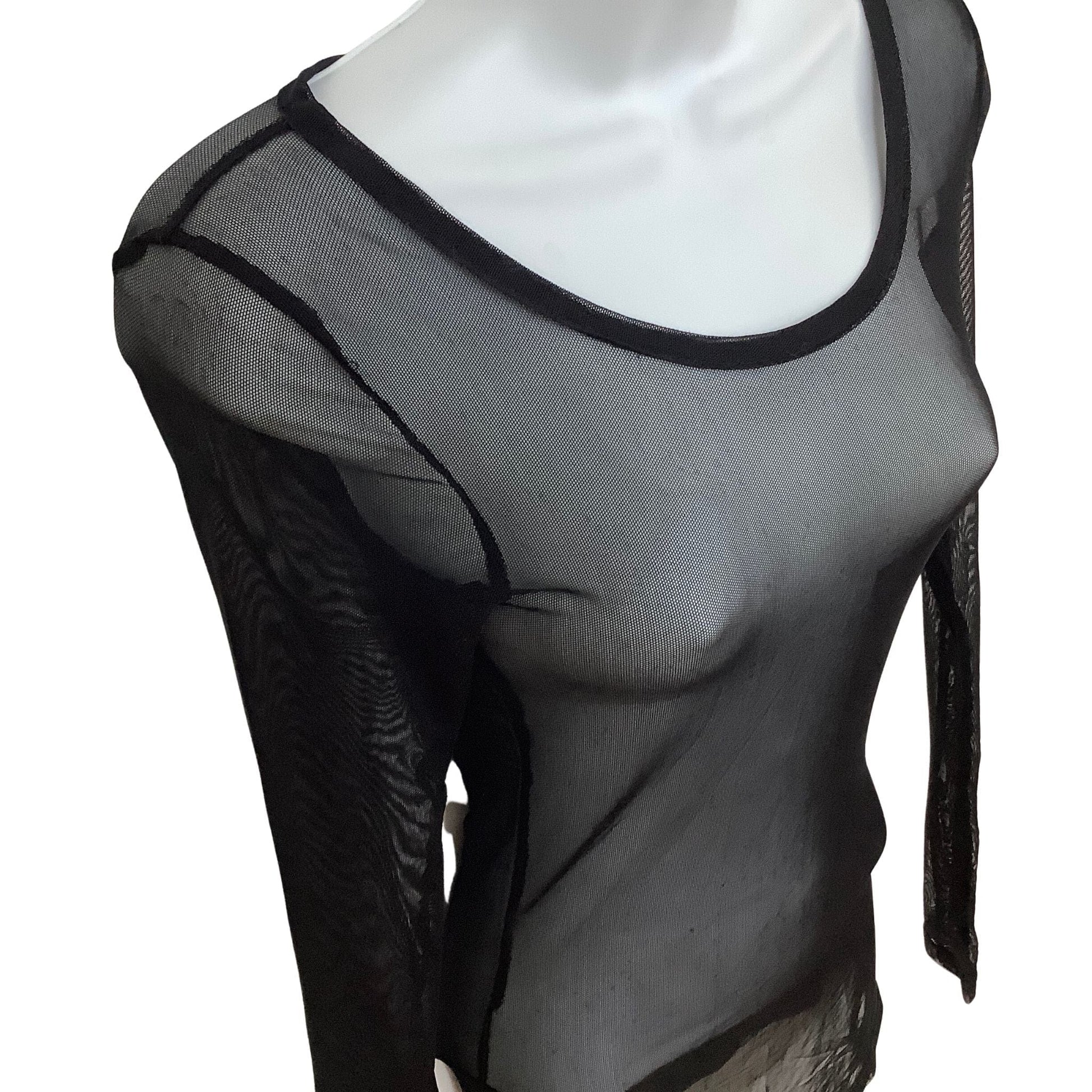 Vintage Transparent Black T-Shirt - Y2K Fashion