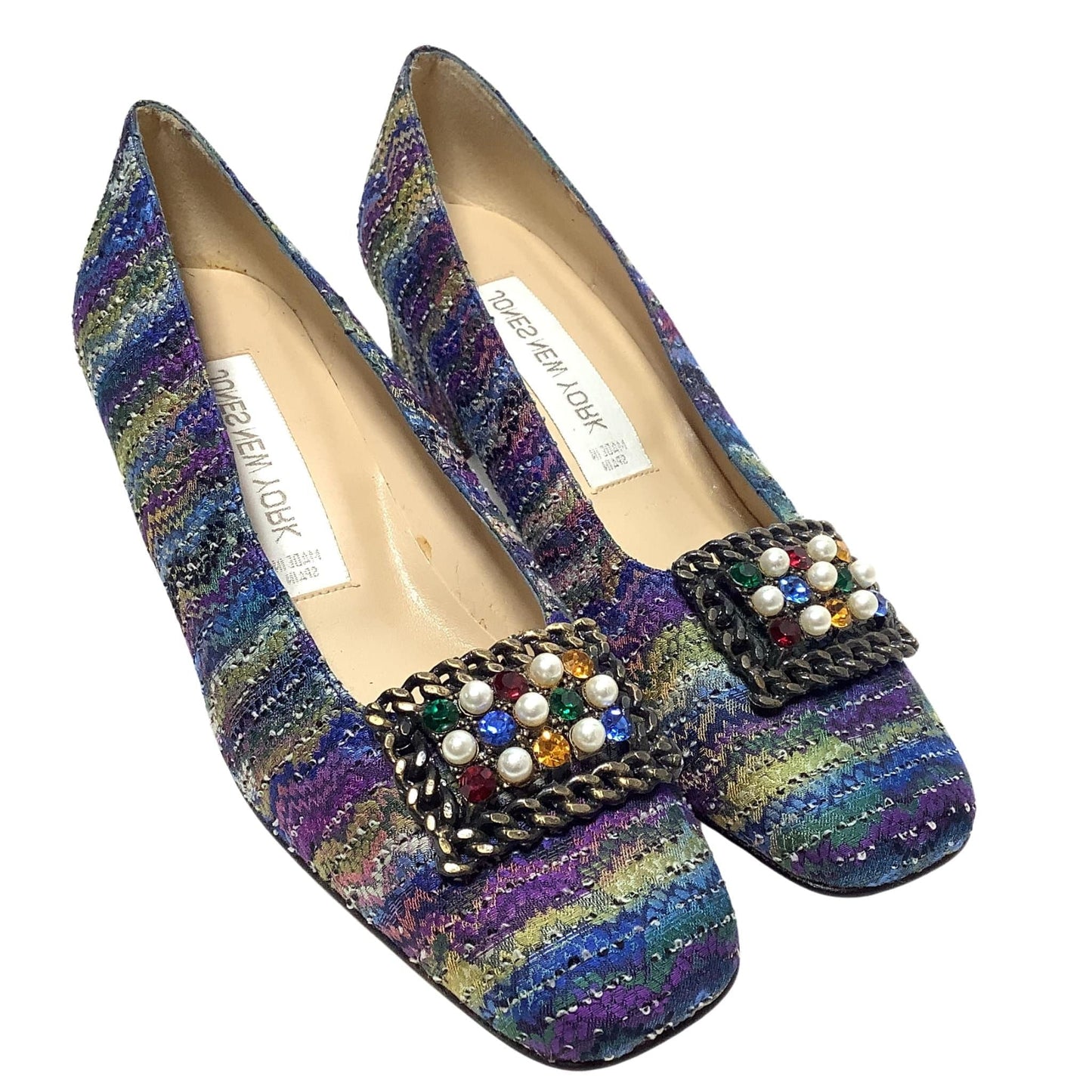 Tweed Square Toe Heels