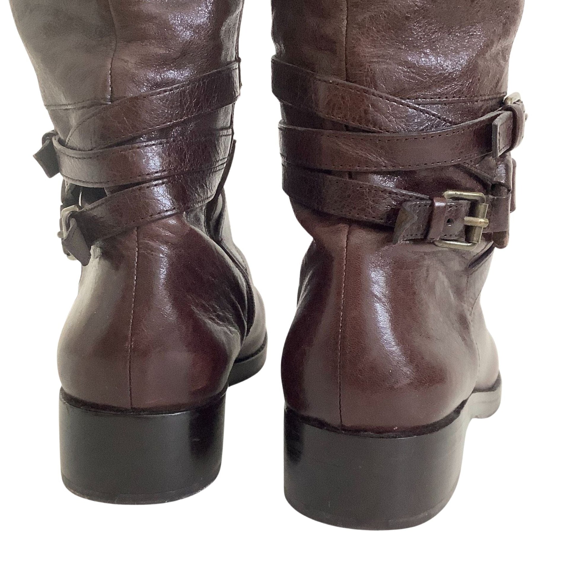 Brown Leather Boots Via Spiga Equestrian Riding Style
