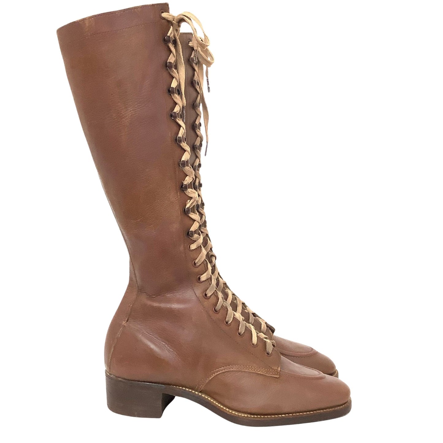 Victorian Laced Flat Boots