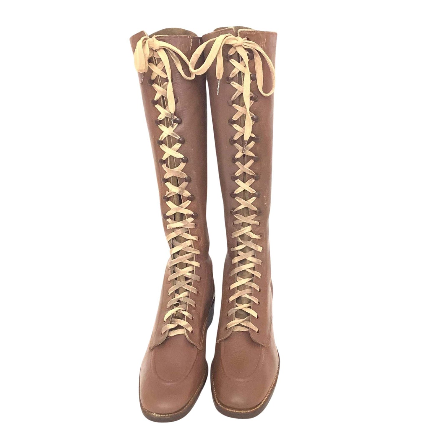 Victorian Laced Flat Boots