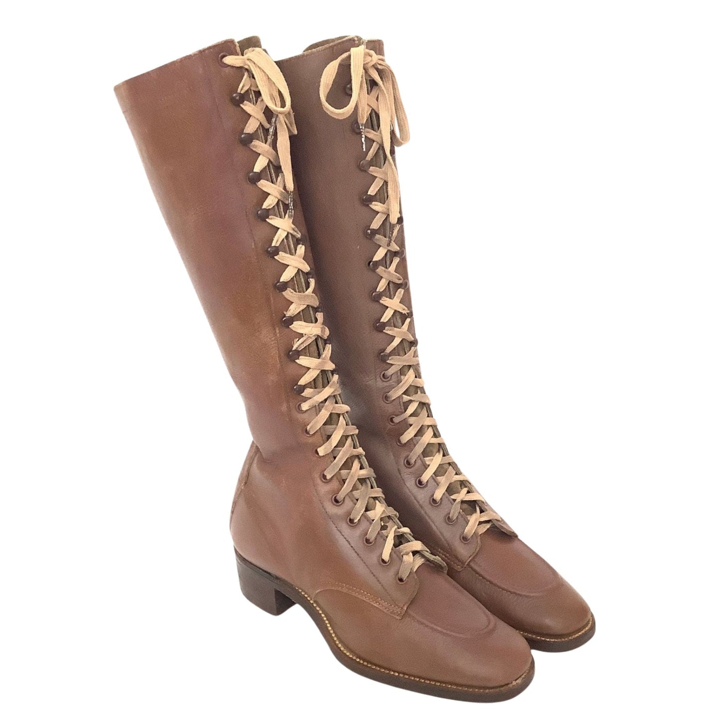 Victorian Laced Flat Boots