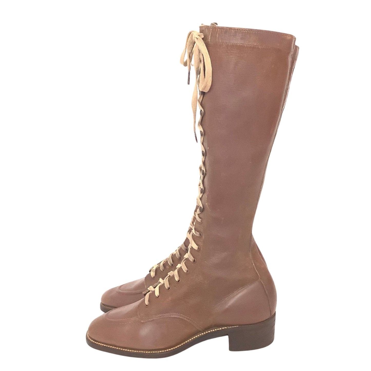 Victorian Laced Flat Boots