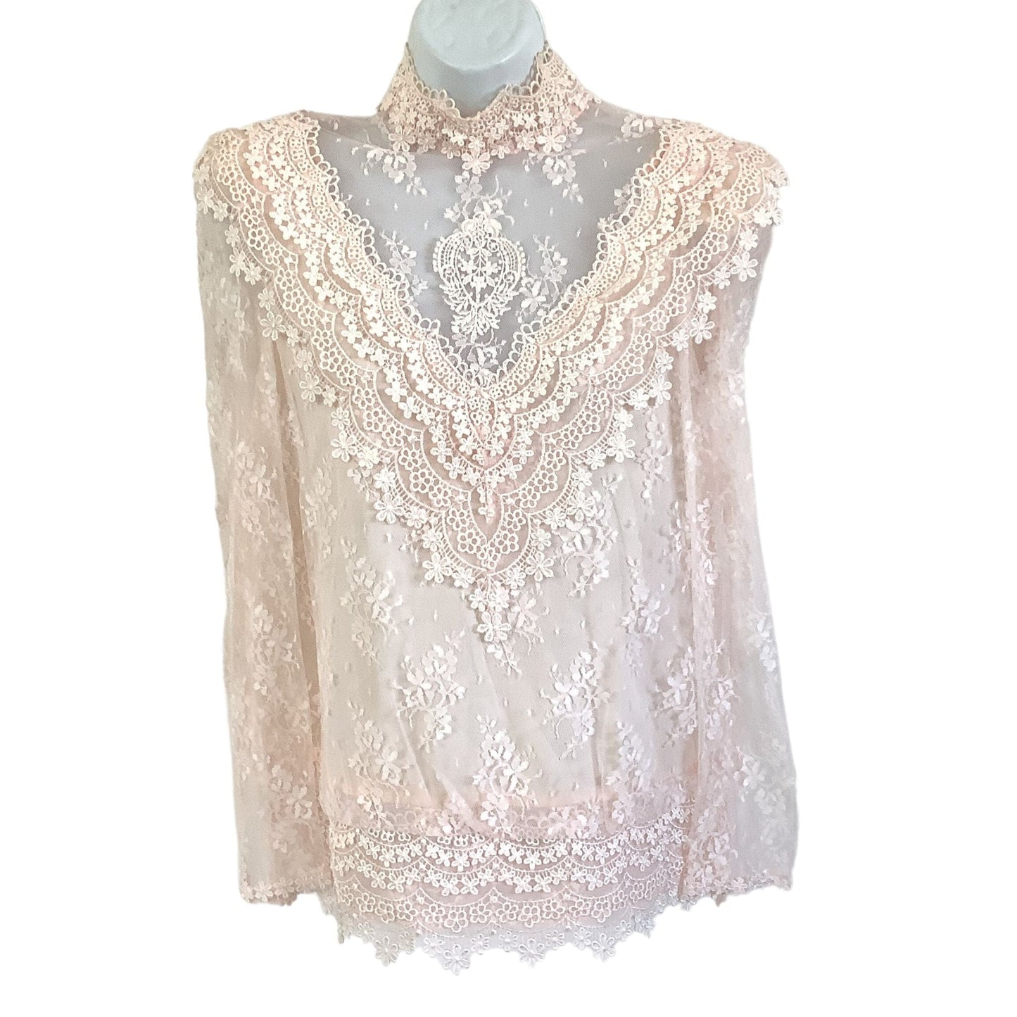 Barbara Chodos Pink Lace Blouse - Vintage 1980s