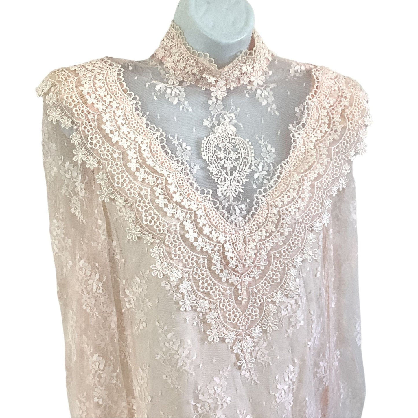 Barbara Chodos Pink Lace Blouse - Vintage 1980s