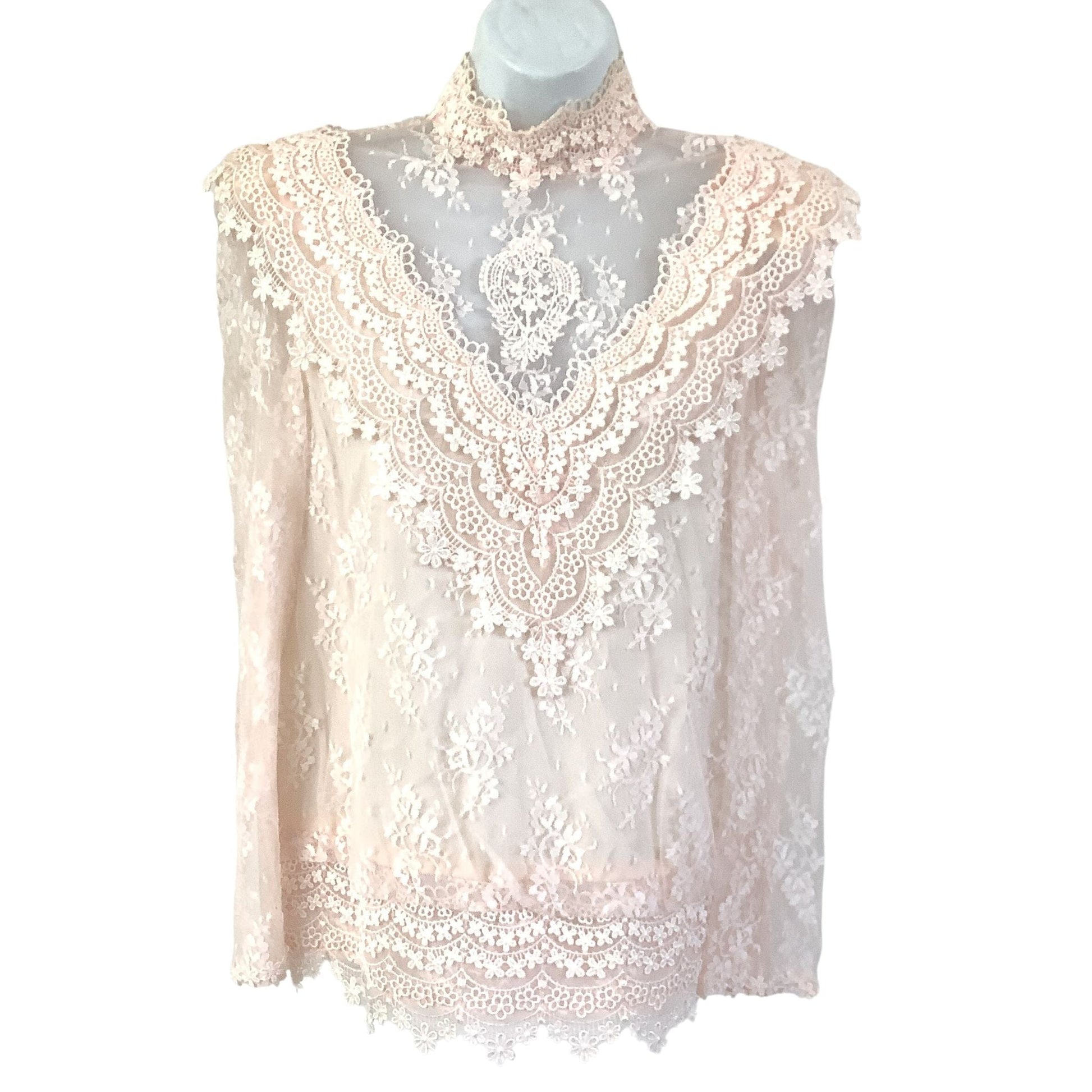 Barbara Chodos Pink Lace Blouse - Vintage 1980s