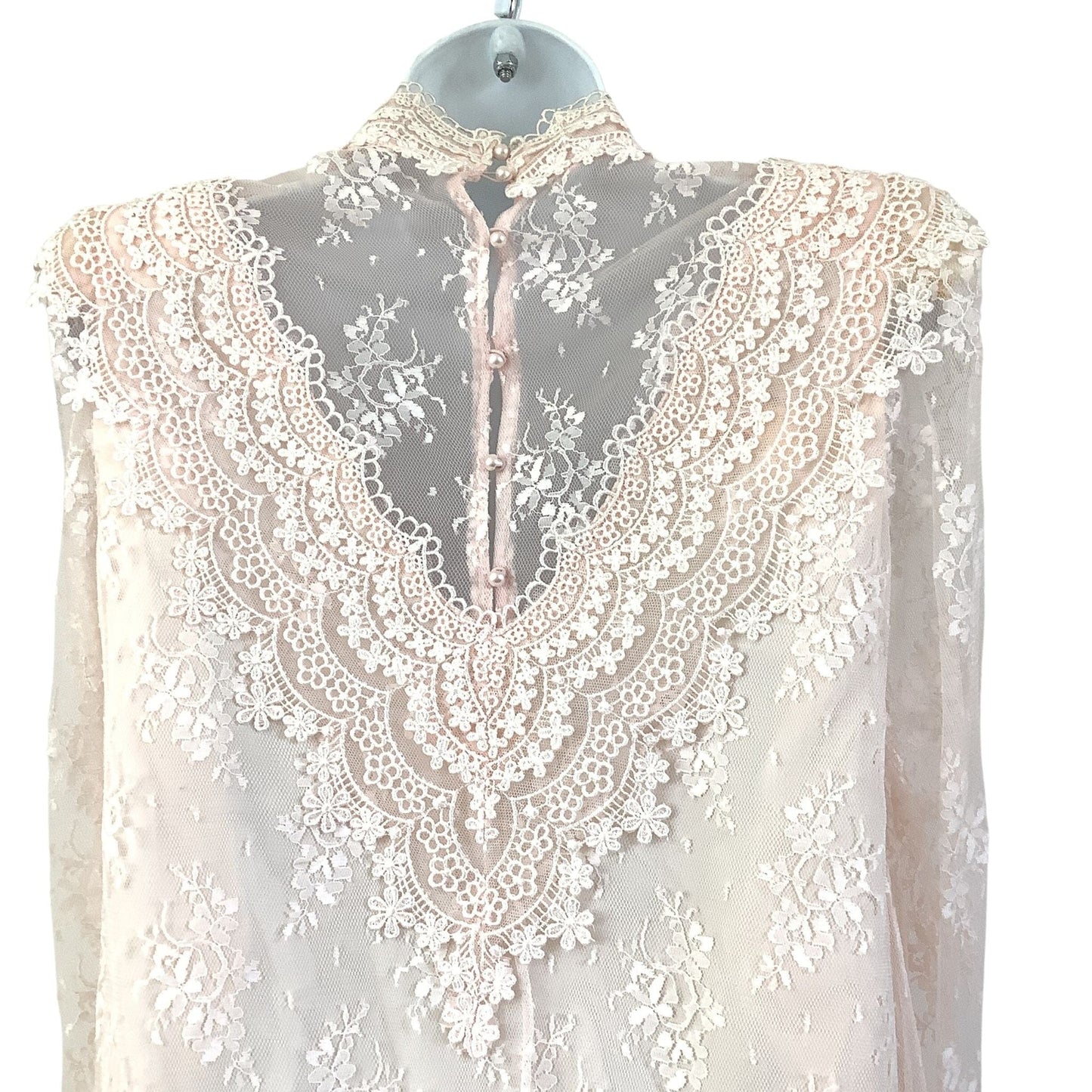 Barbara Chodos Pink Lace Blouse - Vintage 1980s