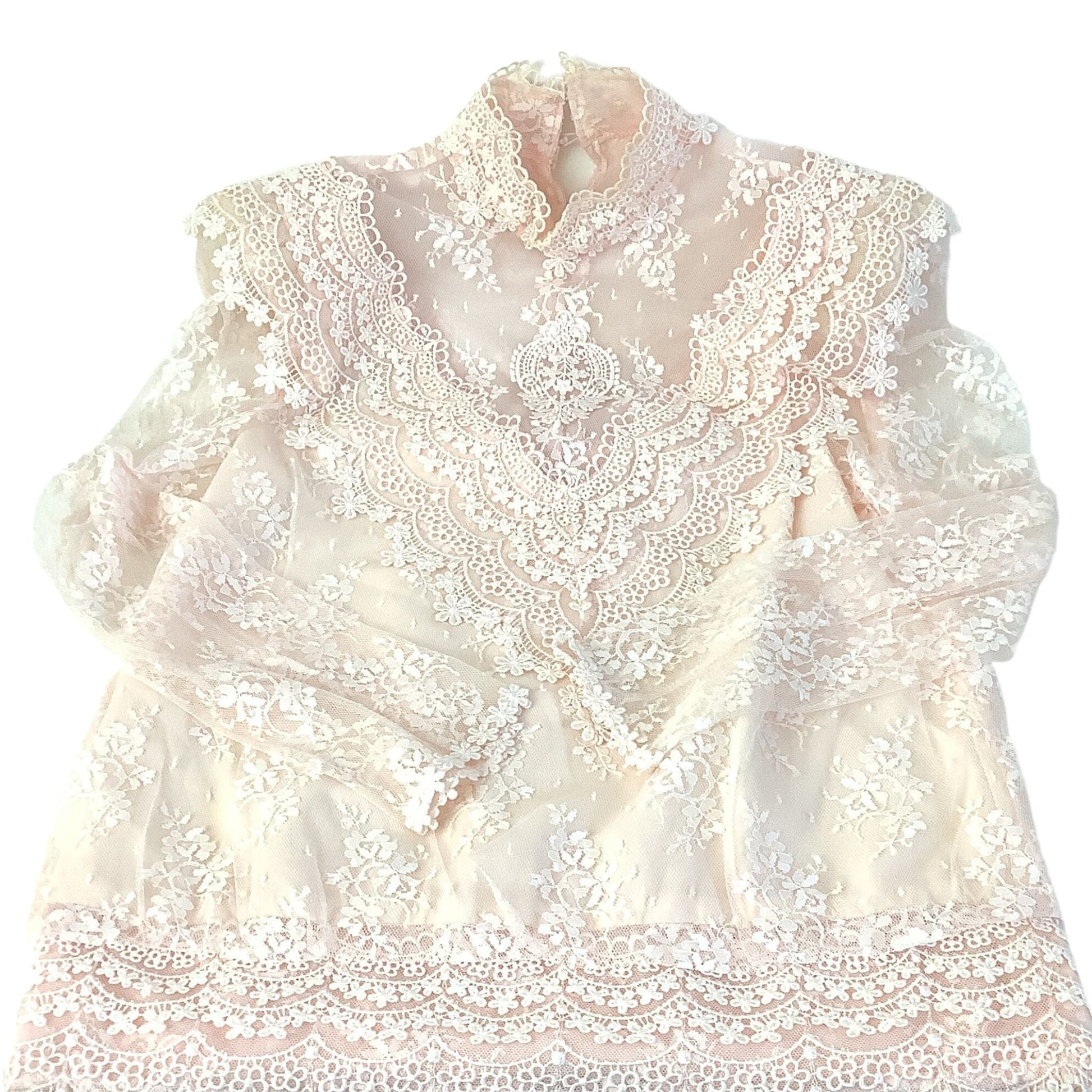 Barbara Chodos Pink Lace Blouse - Vintage 1980s