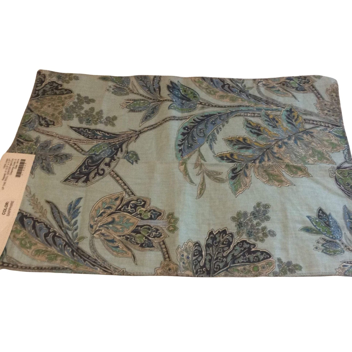 Blue Paisley Linen Flat Lay view