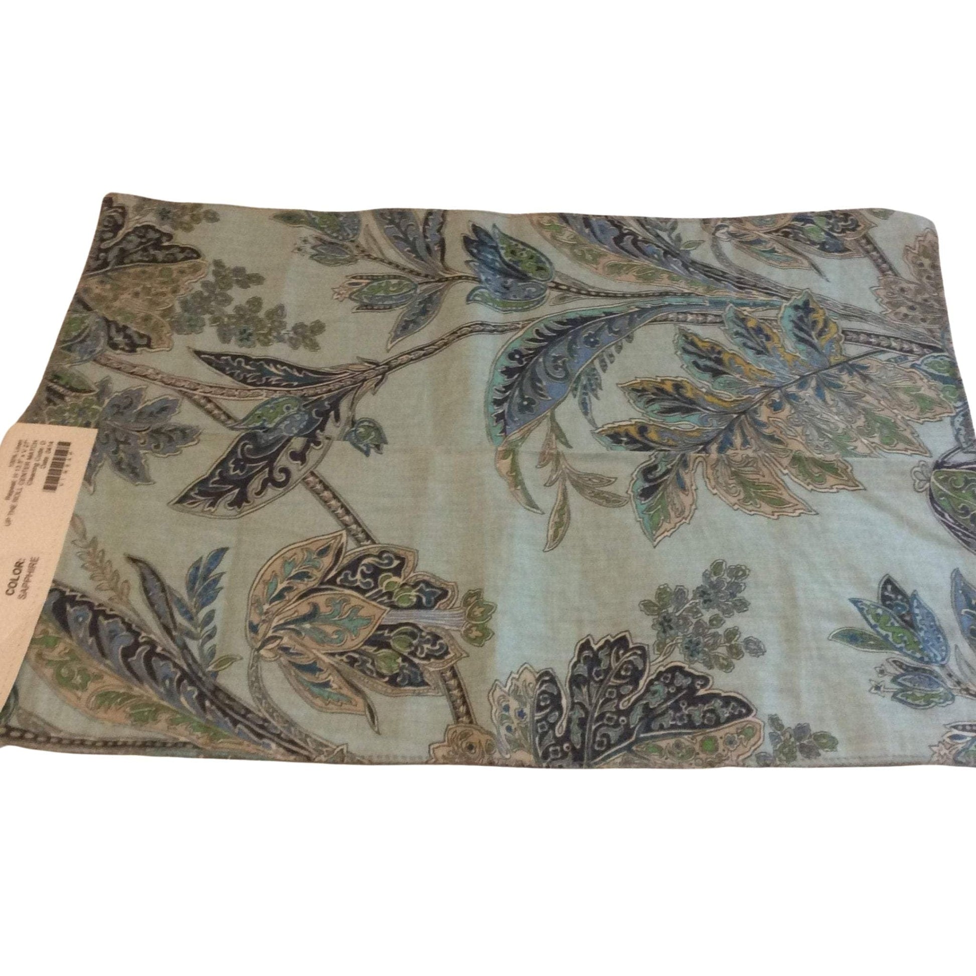 Blue Paisley Linen Flat Lay view