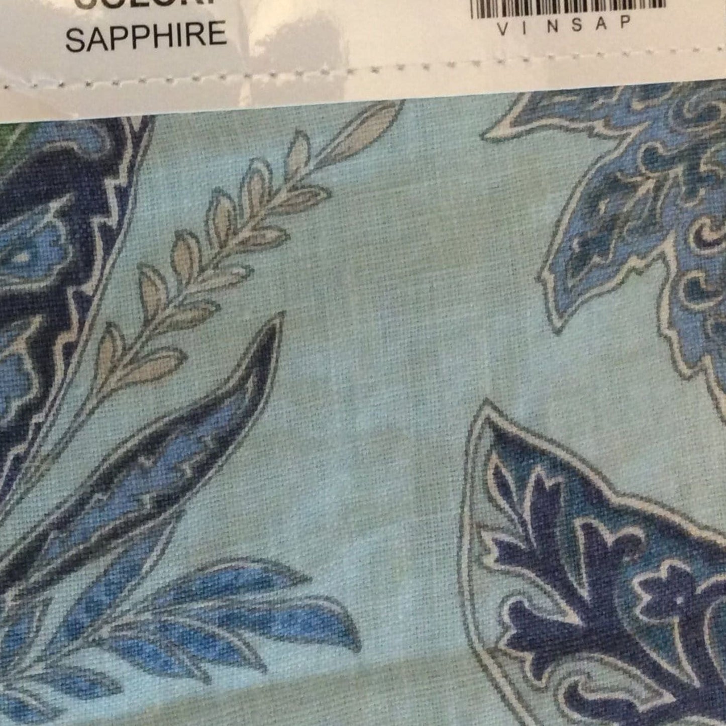 Blue Paisley Linen Texture View