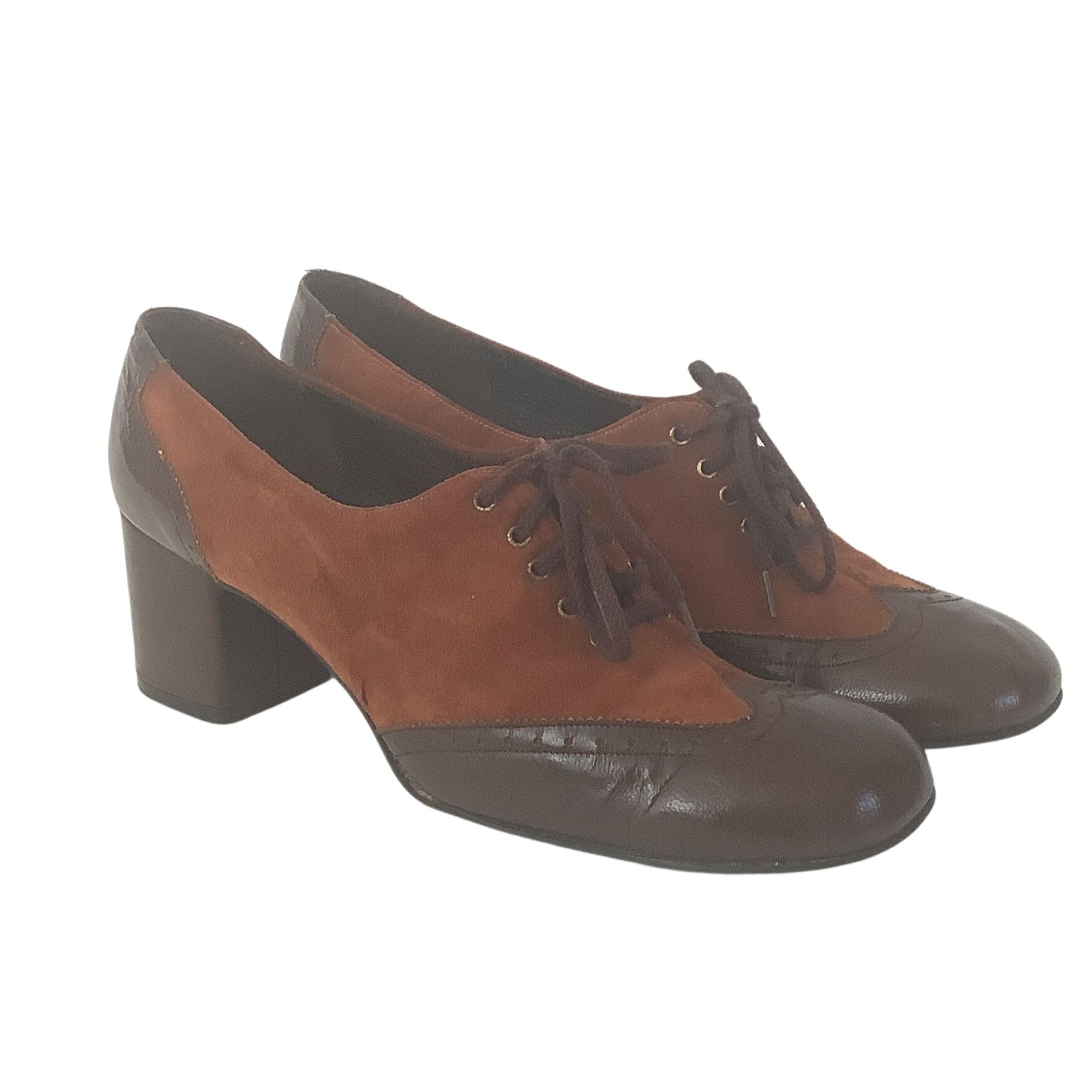 Vintage 1960s Laceup Heels 7.5 / Multi / Vintage 1960s