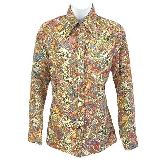 Vintage 1960s Shirt - Multicolor Abstract Print
