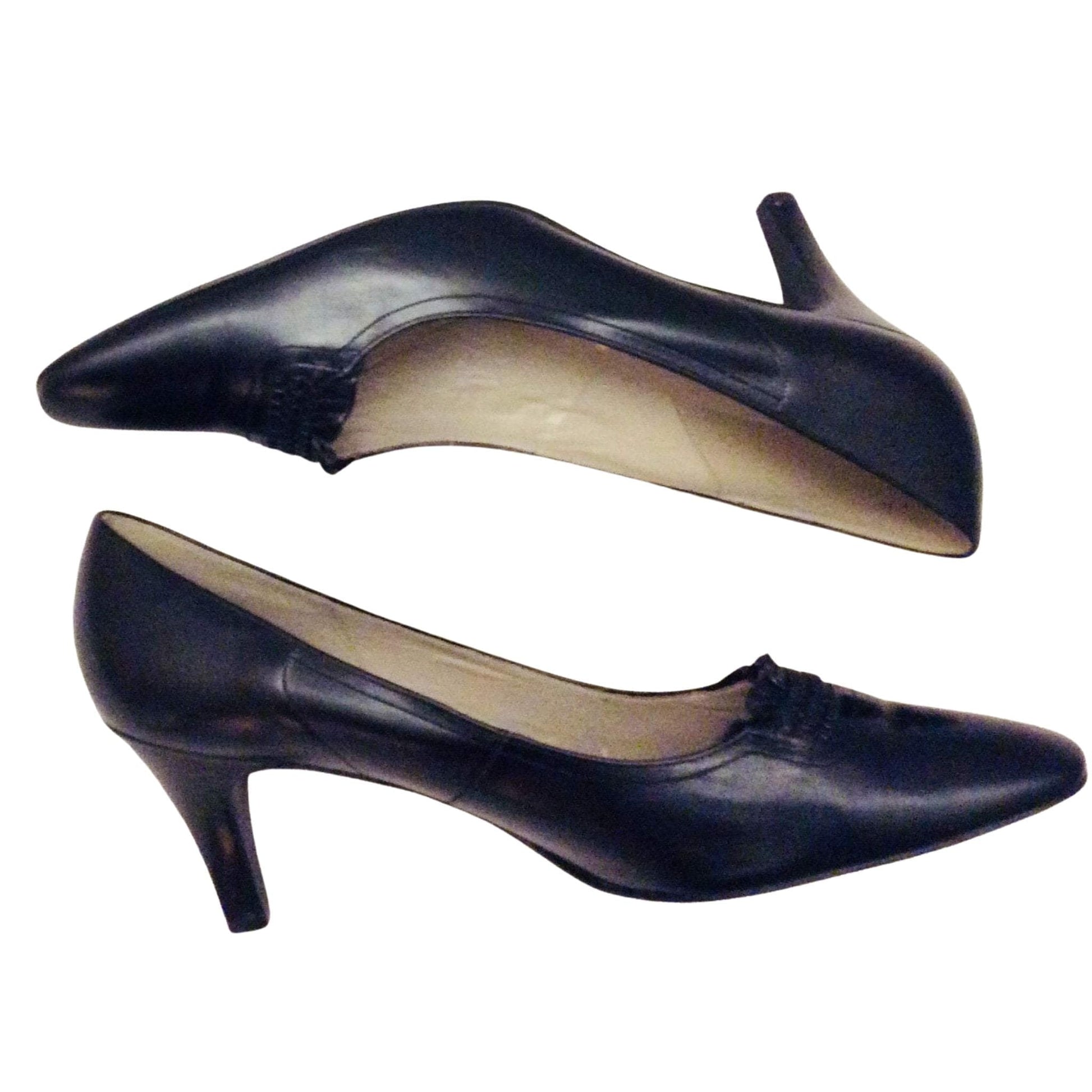 Vintage 1980s Black Heels 10 / Black / Vintage 1990s