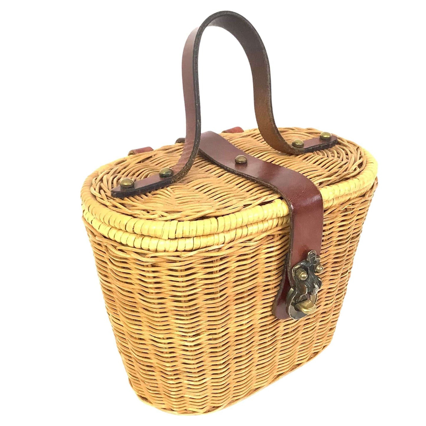 Vintage Aigner Basket Bag Natural / Natural Fibers / Vintage 1960s