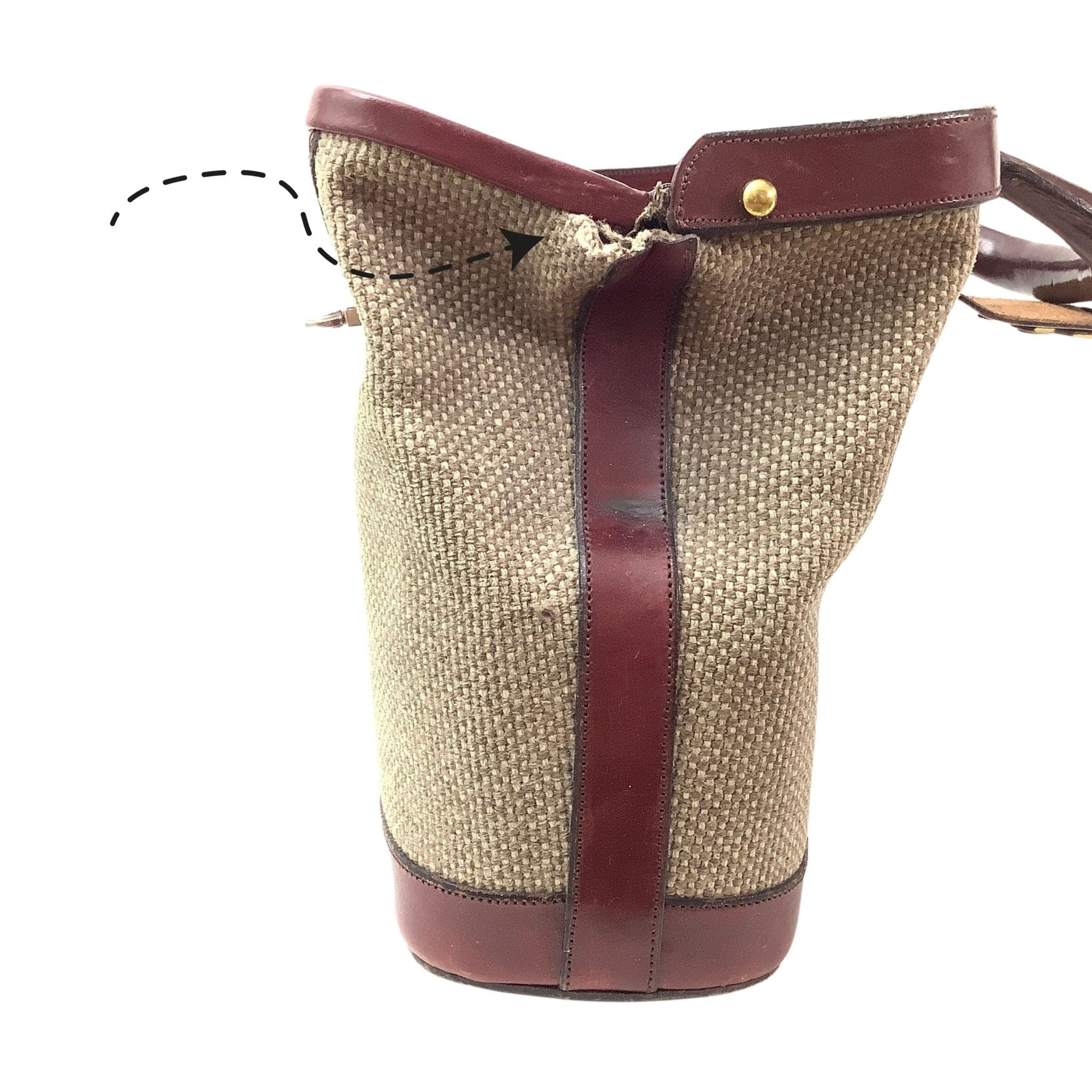 Damage view of Vintage Aigner Satchel