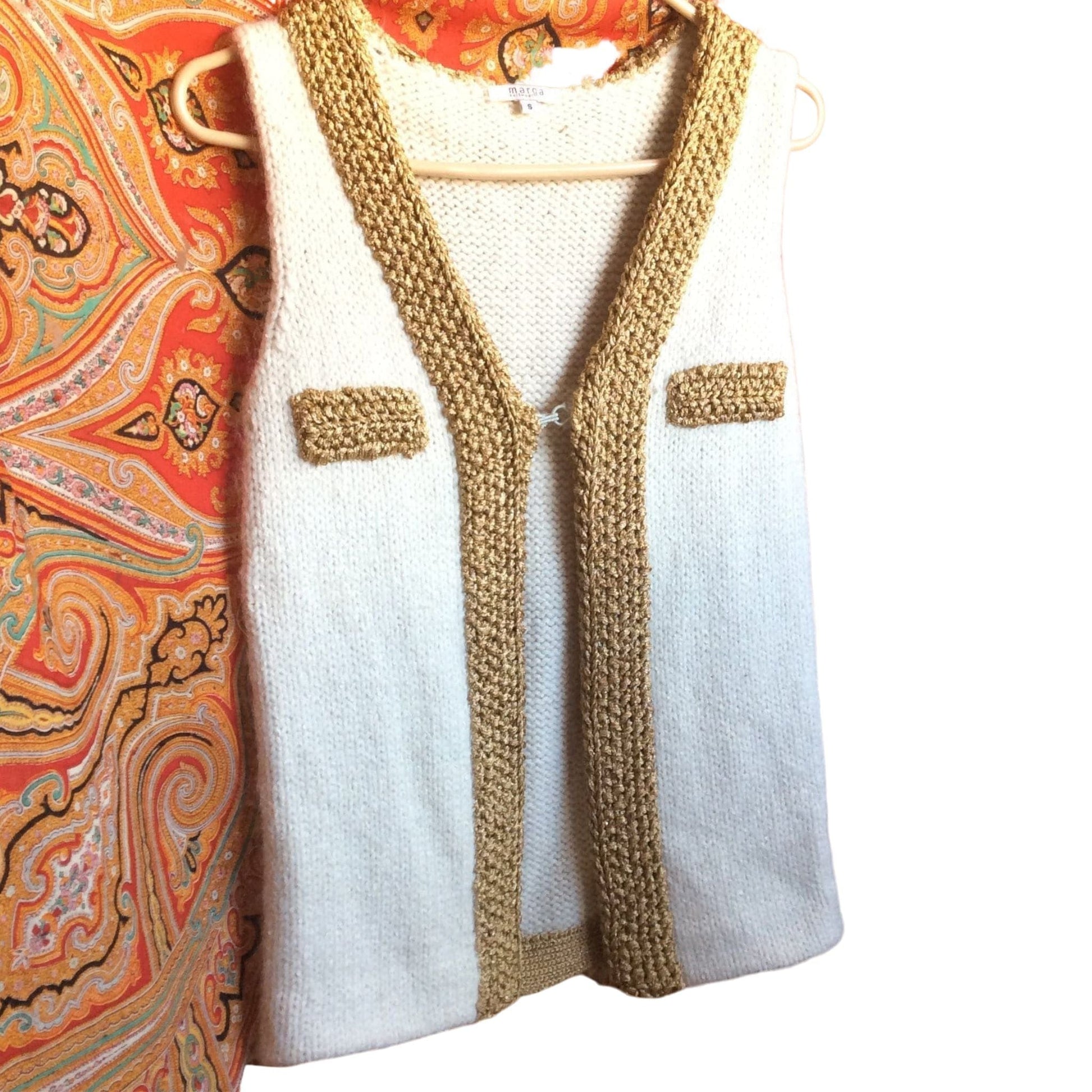 Vintage Alpaca Wool Vest Small / Beige / Vintage 1990s