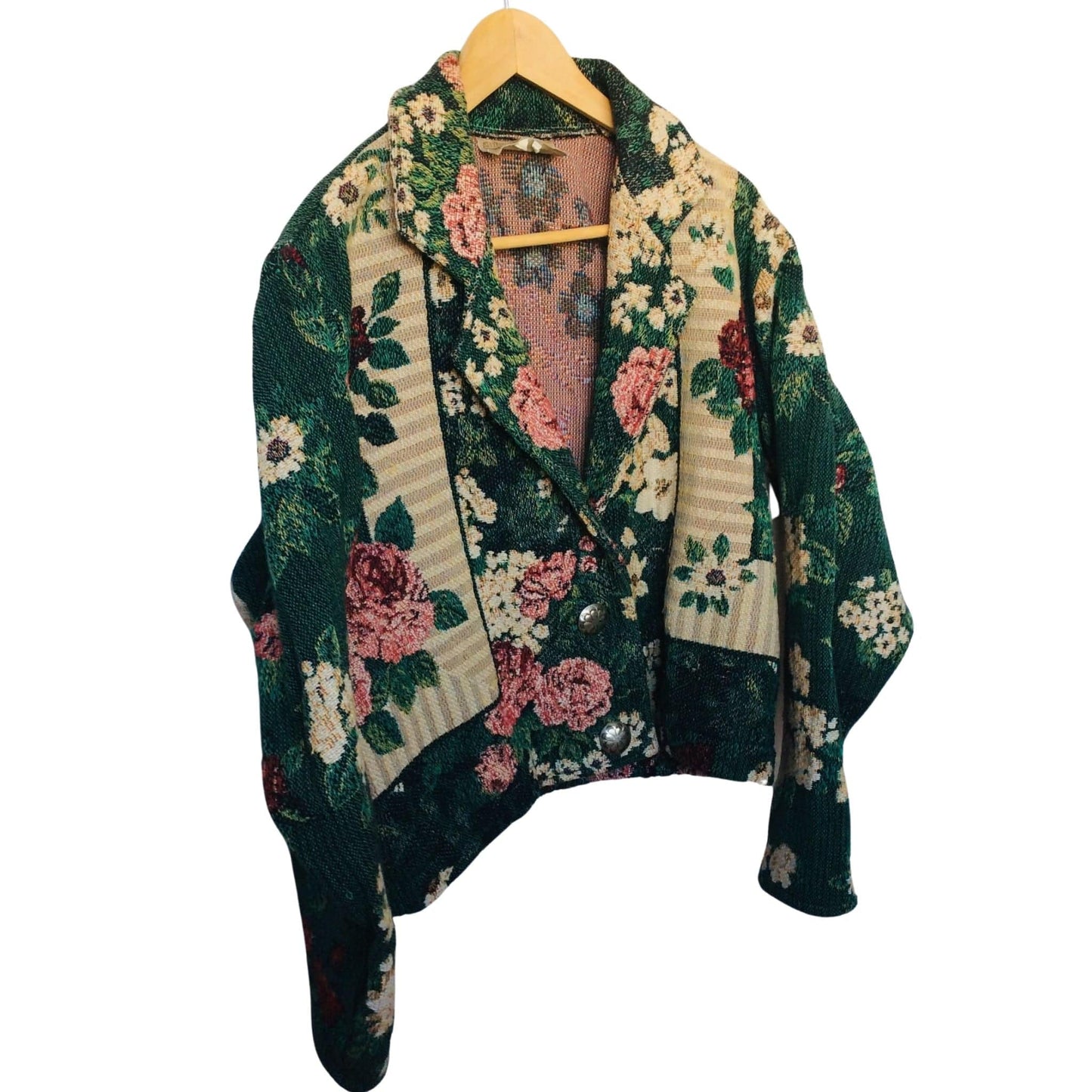 Vintage Barkcloth Jacket Medium / Multi / Vintage 1980s