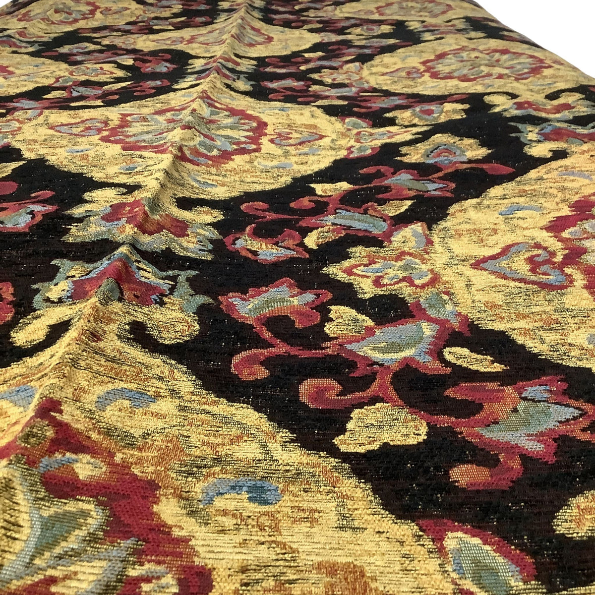 Vintage baroque medallions fabric close view of texture