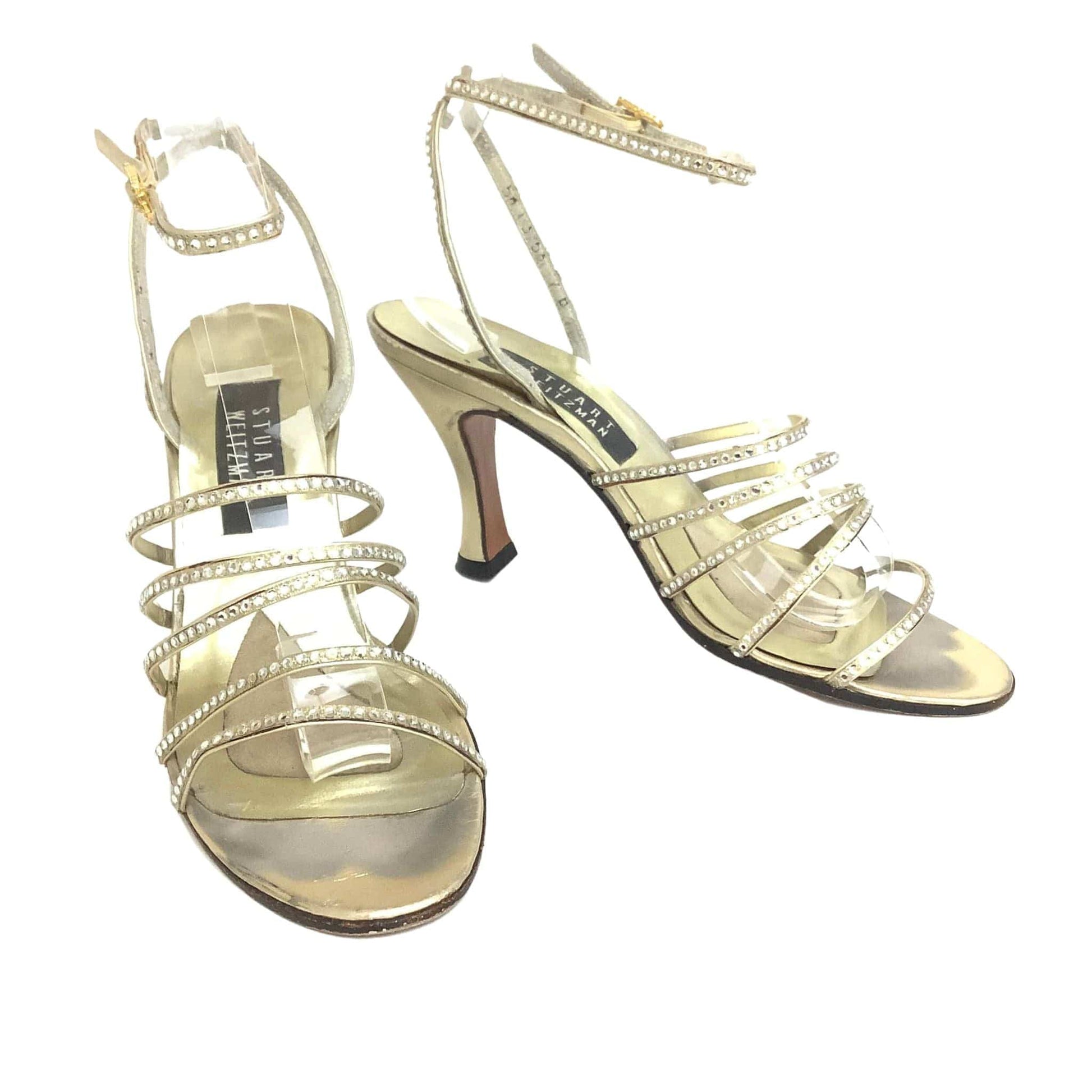 Vintage Bridal Gold Heels 7 / Gold / Vintage 1980s