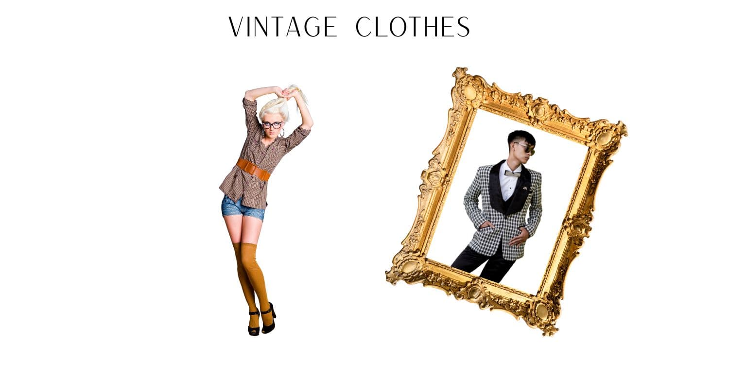 Woman holding her blonde hair man in a picture frame wearing a dinner jacket and sunglasses