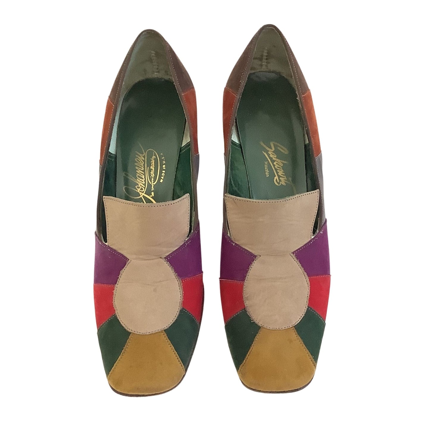 Vintage Color Block Heels 7 / Multi / Vintage 1960s