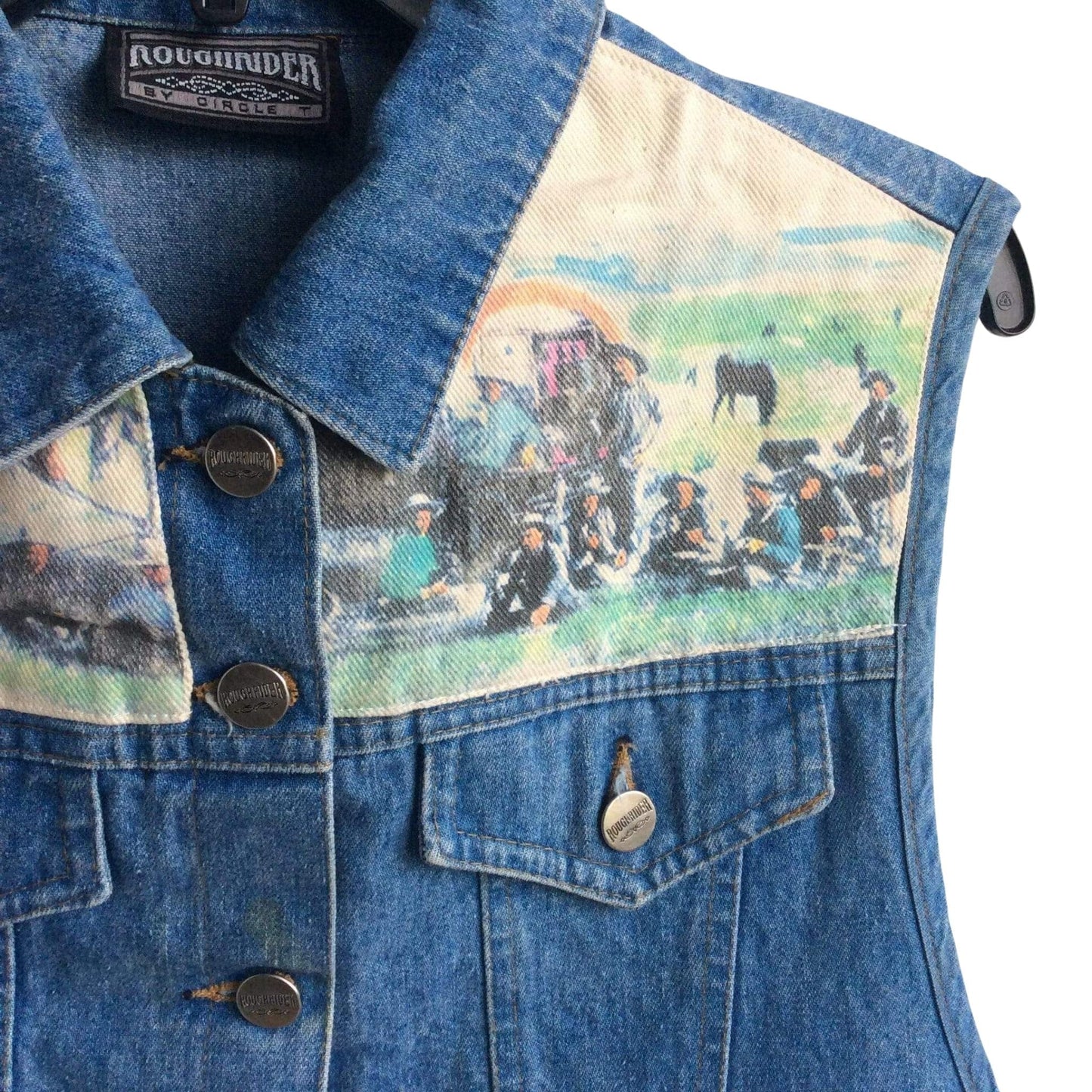 Vintage Cowboy Novelty Vest Small / Blue / Vintage 1980s