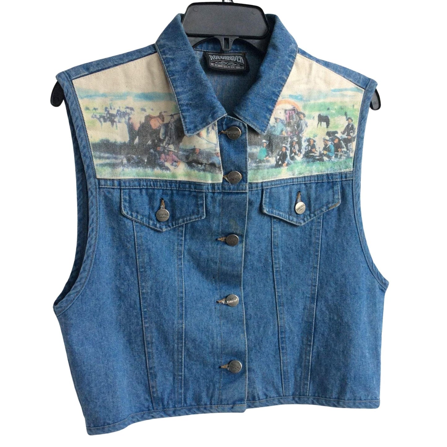Vintage Cowboy Novelty Vest Small / Blue / Vintage 1980s