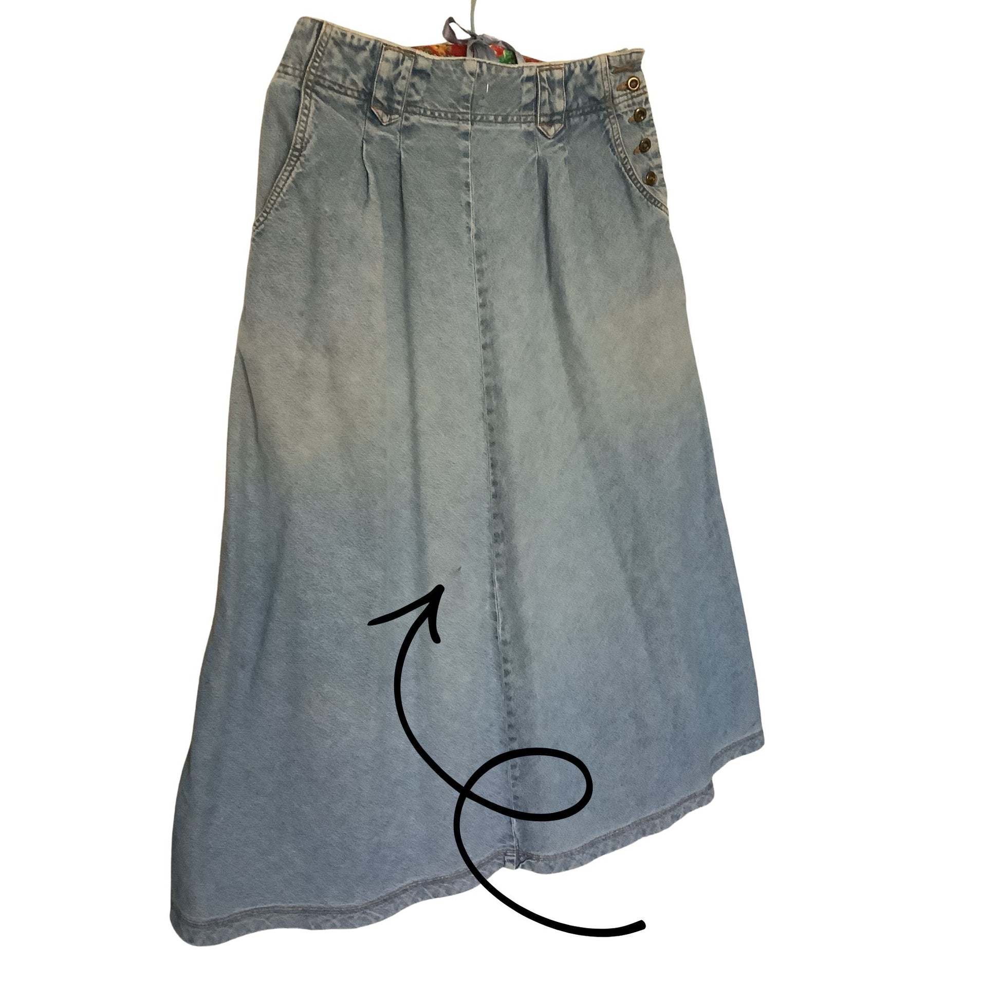 Vintage Eddie Bauer Denim Skirt Stain Area